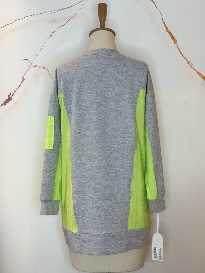 GARNİLİ CEPLİ SWEATSHIRT Lime