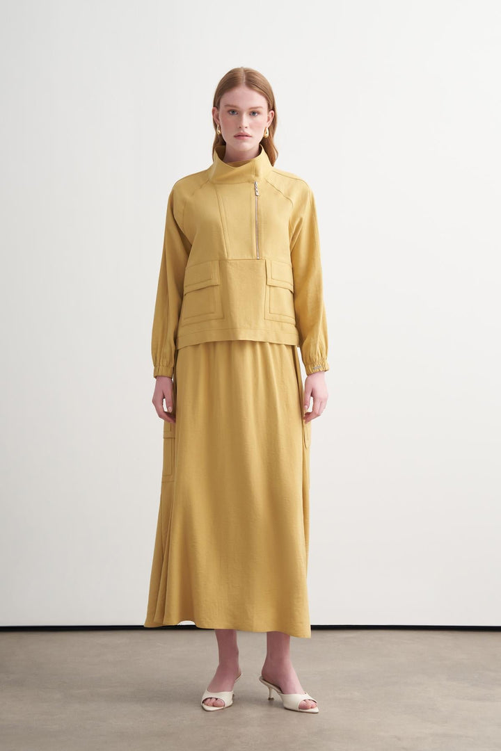 SAFFRON ORGANIC COTTON SKIRT SET WITH POCKETS