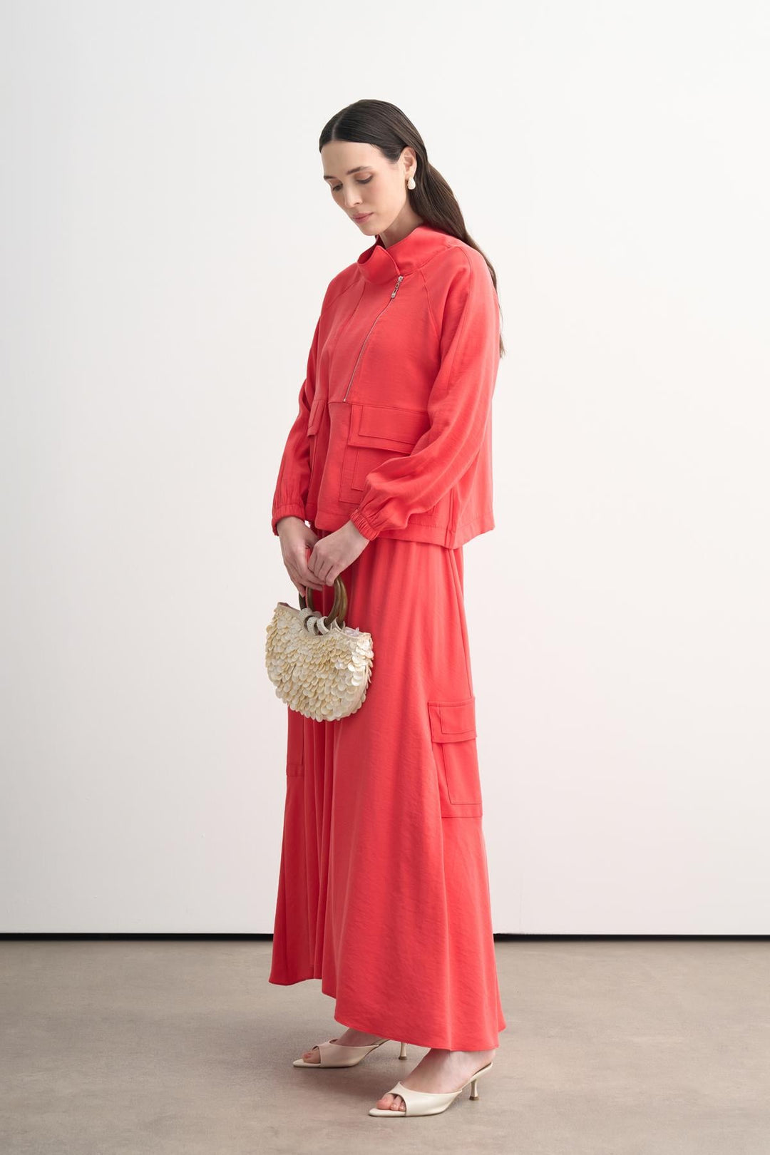 POCKETED ORGANIC COTTON SKIRT SET Pomegranate Blossom