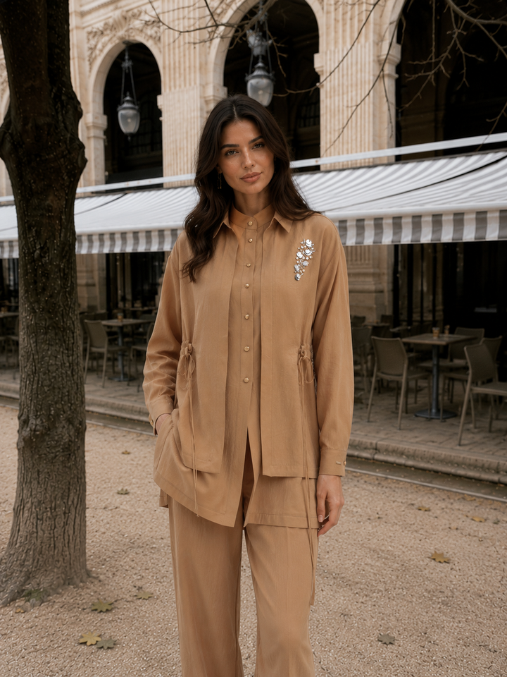 YAKA DETAYLI CUPRA TAKIM Camel