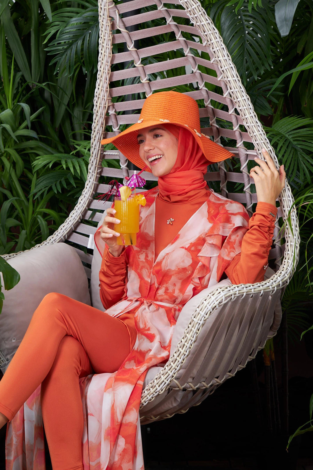 DESEN BASKILI PAREO Orange