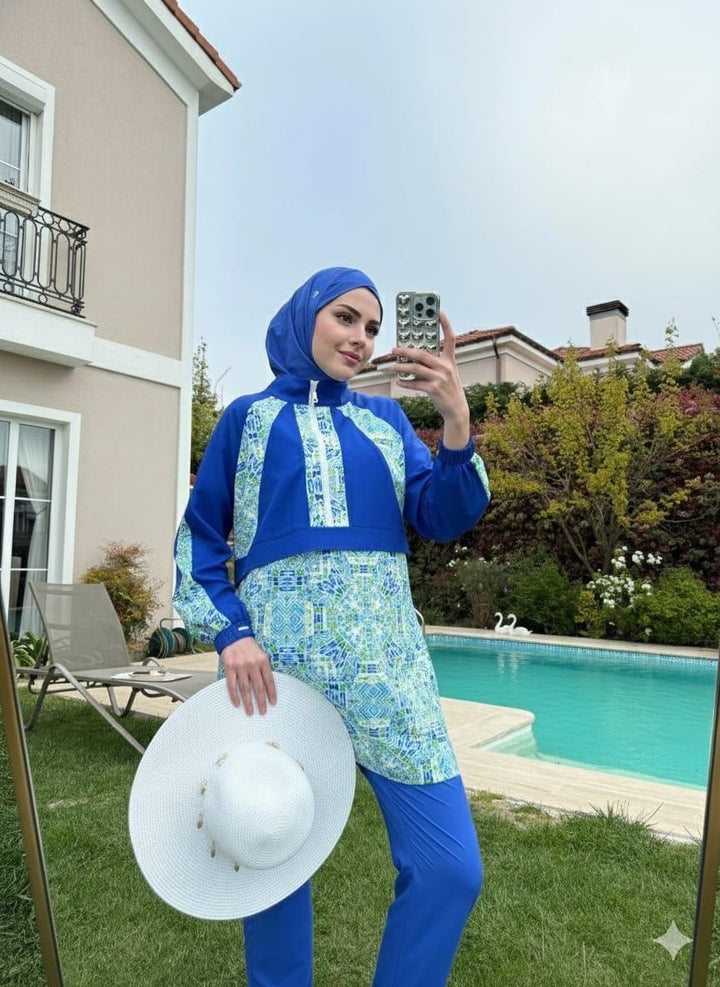 ETNİK DESENLİ TESETTÜR MAYO Saks
