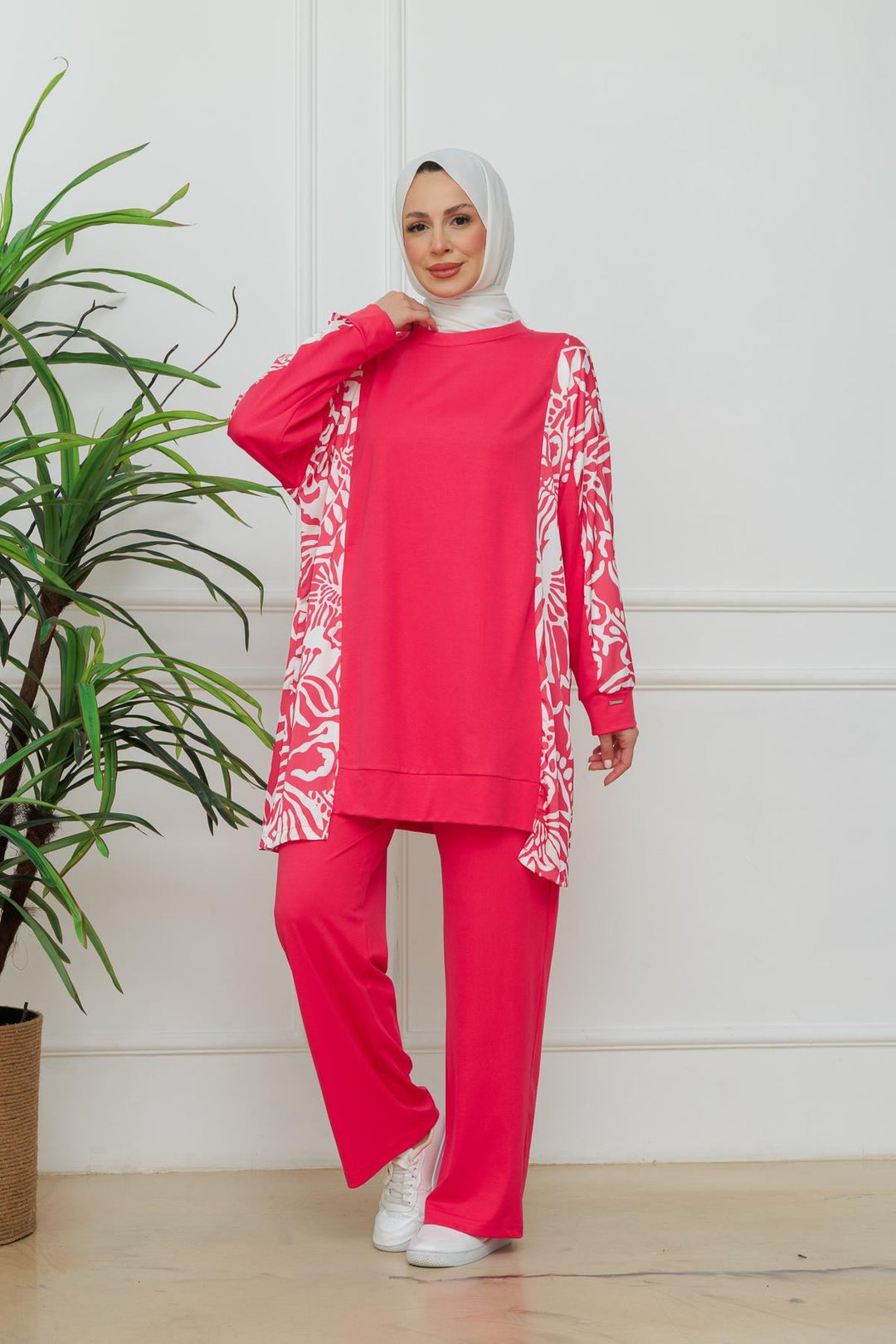GARNİ DESENLİ TAKIM Fuşya