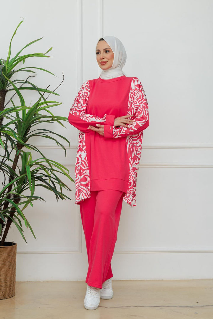 GARNİ DESENLİ TAKIM Fuşya