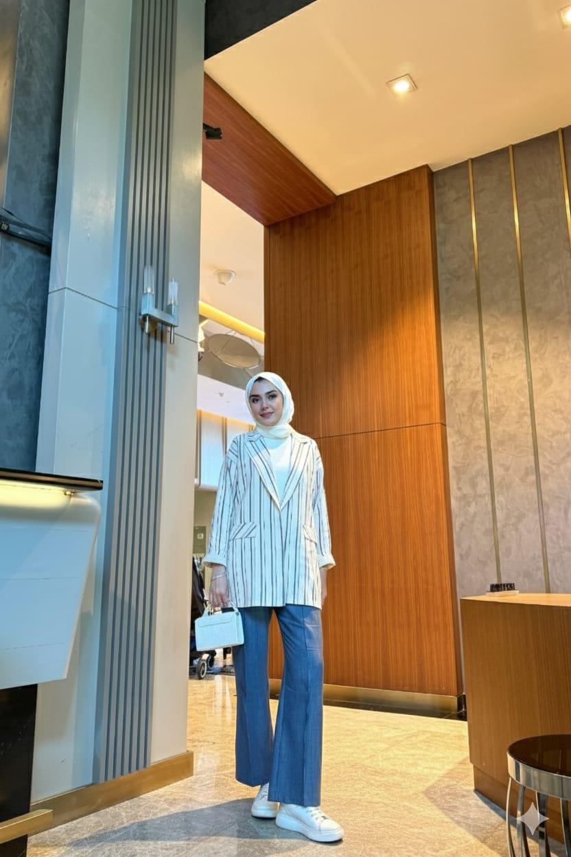 NERVÜR DETAYLI CEPLİ TENCEL PANTOLON Lacivert