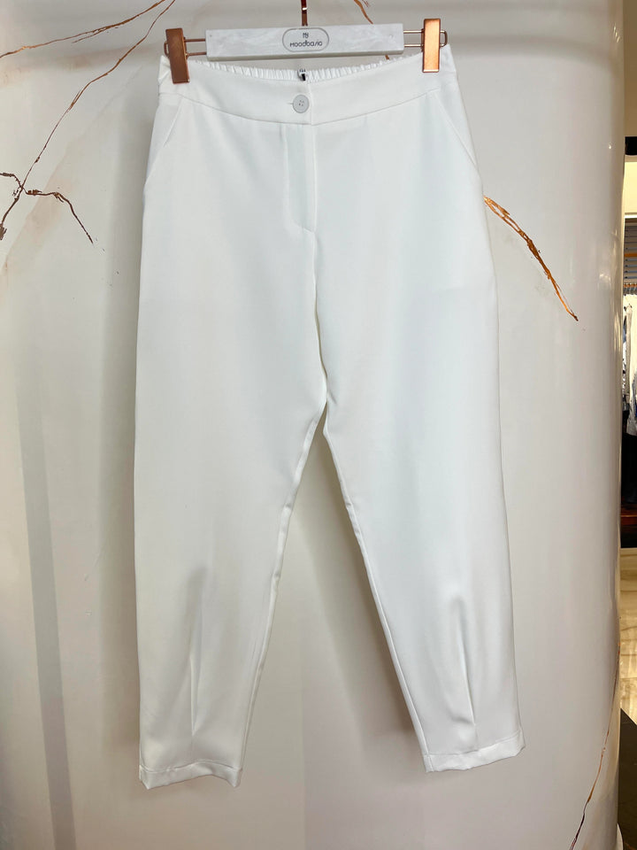 PAÇASI PİLE DETAYLI  PANTOLON Ekru