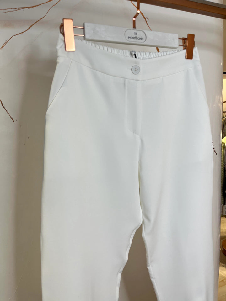 PAÇASI PİLE DETAYLI  PANTOLON Ekru