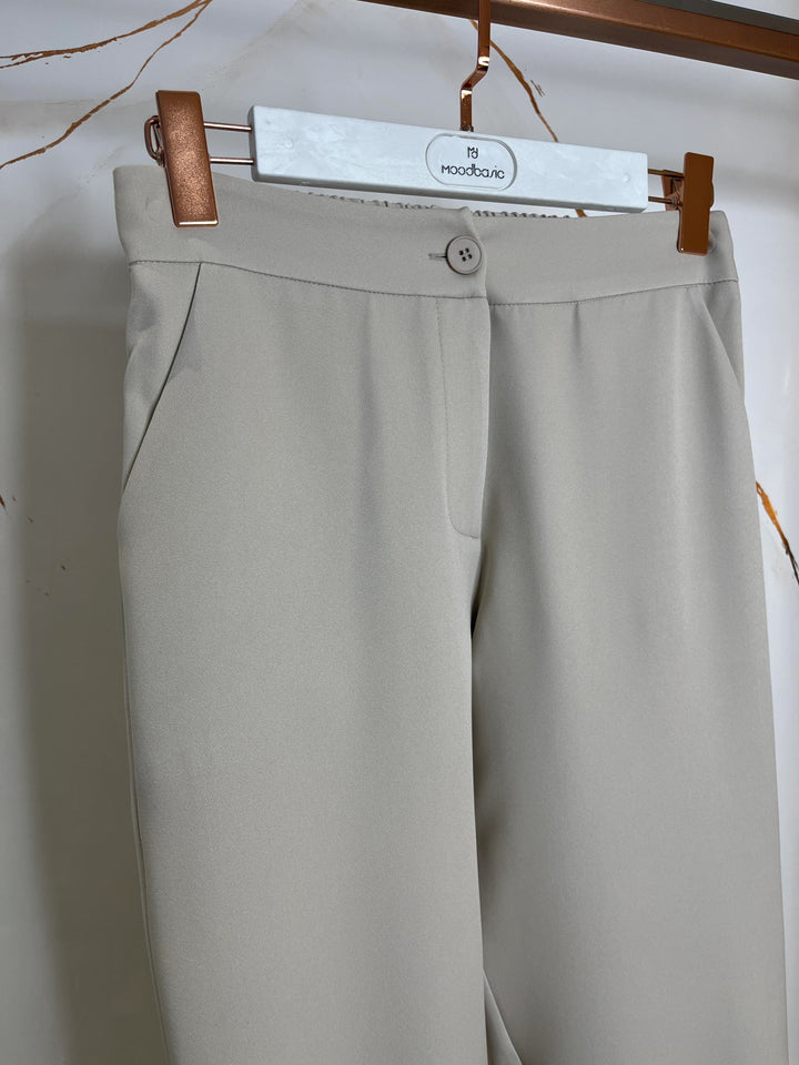 PAÇASI PİLE DETAYLI  PANTOLON Bej