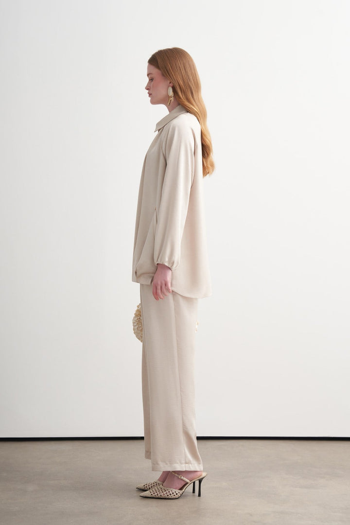 ZIPPERED SET WITH PALAZZO PANTS