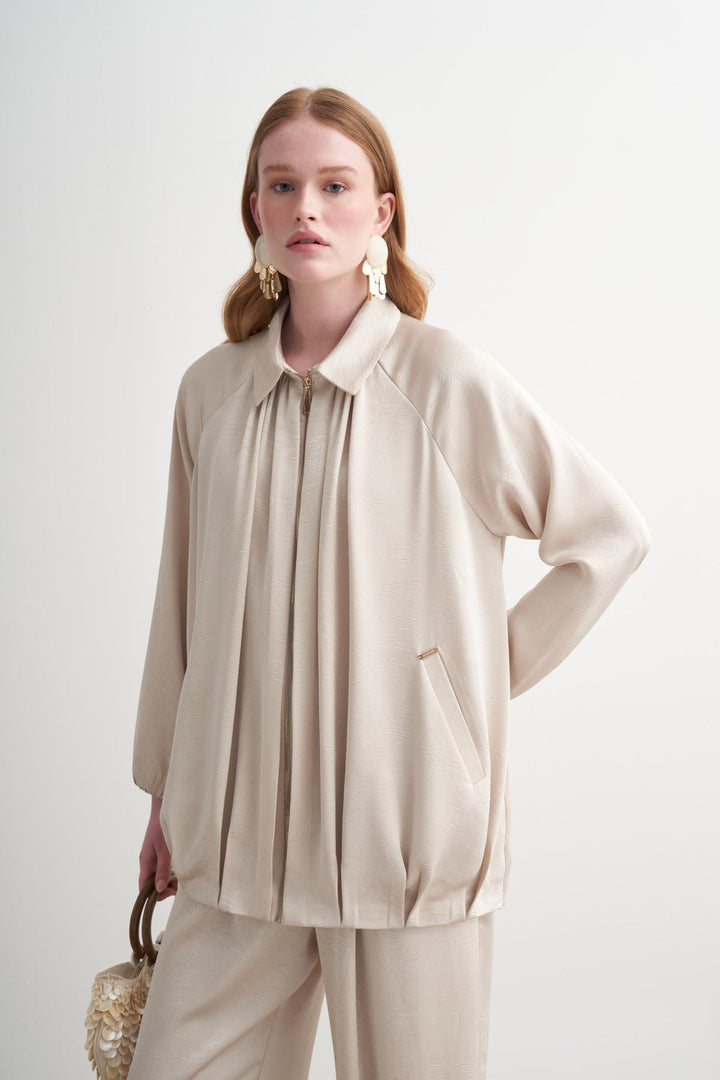 ZIPPERED SET WITH PALAZZO PANTS