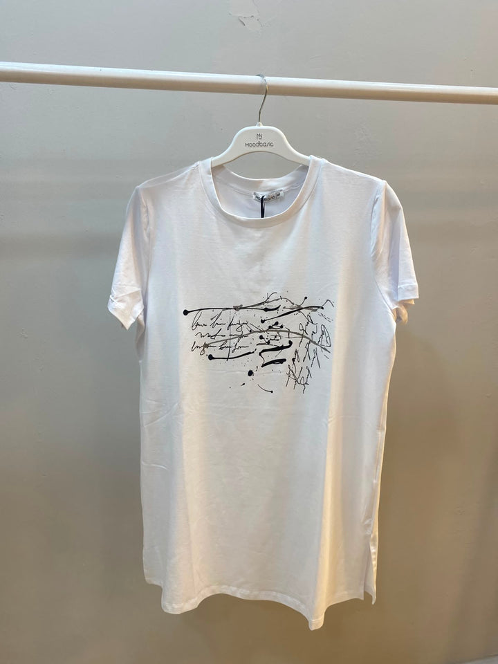RENKLİ BASKILI T-SHIRT Beyaz