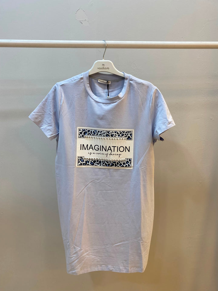 TAŞLI BASKILI TSHIRT Açık Mavi