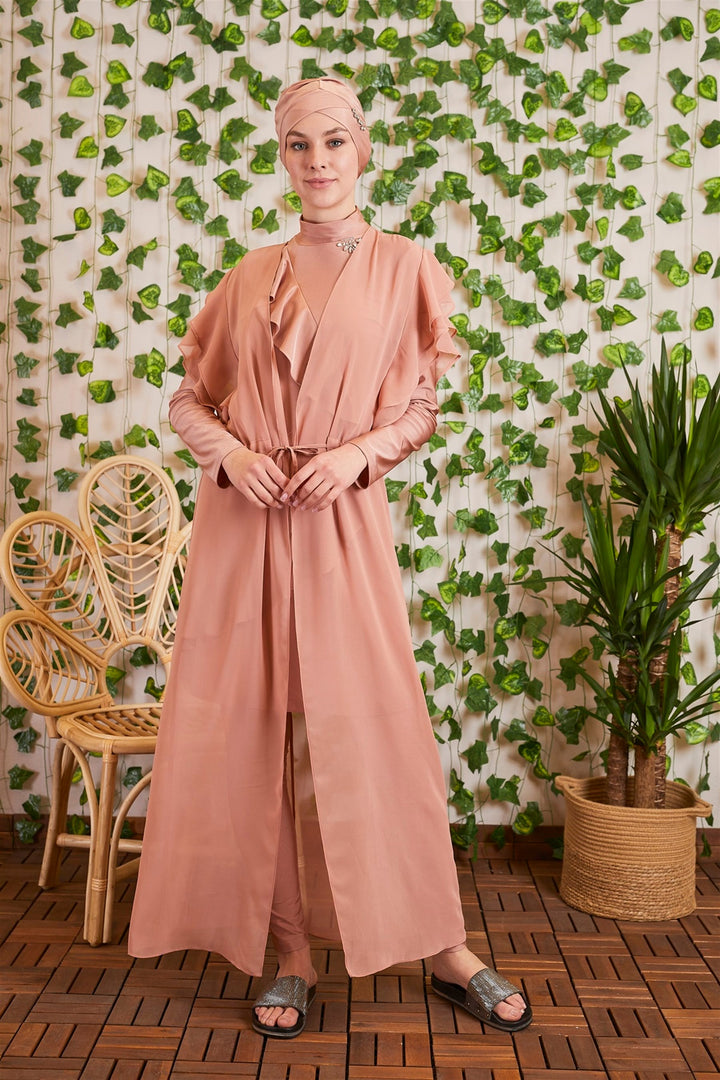 VOLANLI ŞİFON PAREO Rose