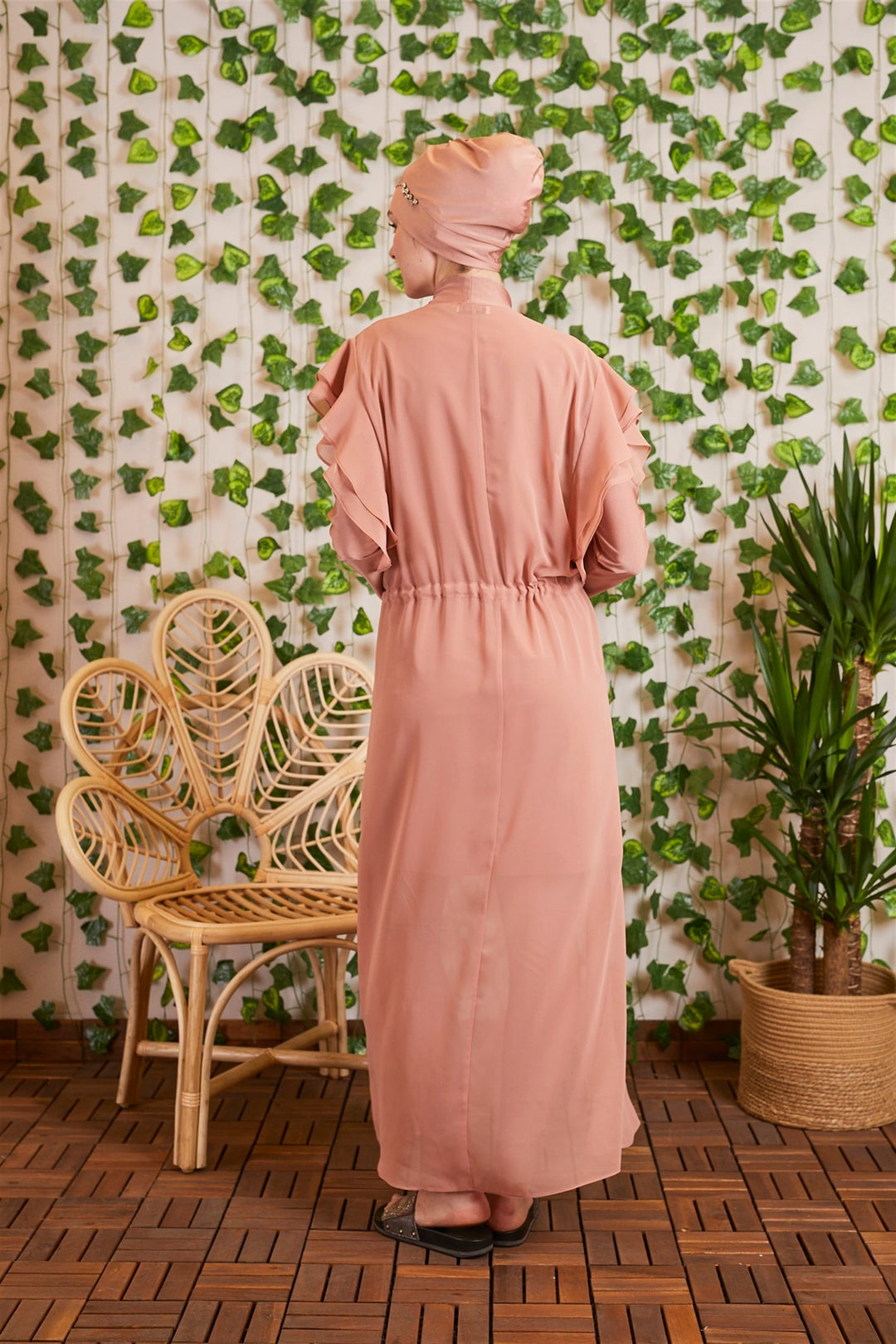 VOLANLI ŞİFON PAREO Rose