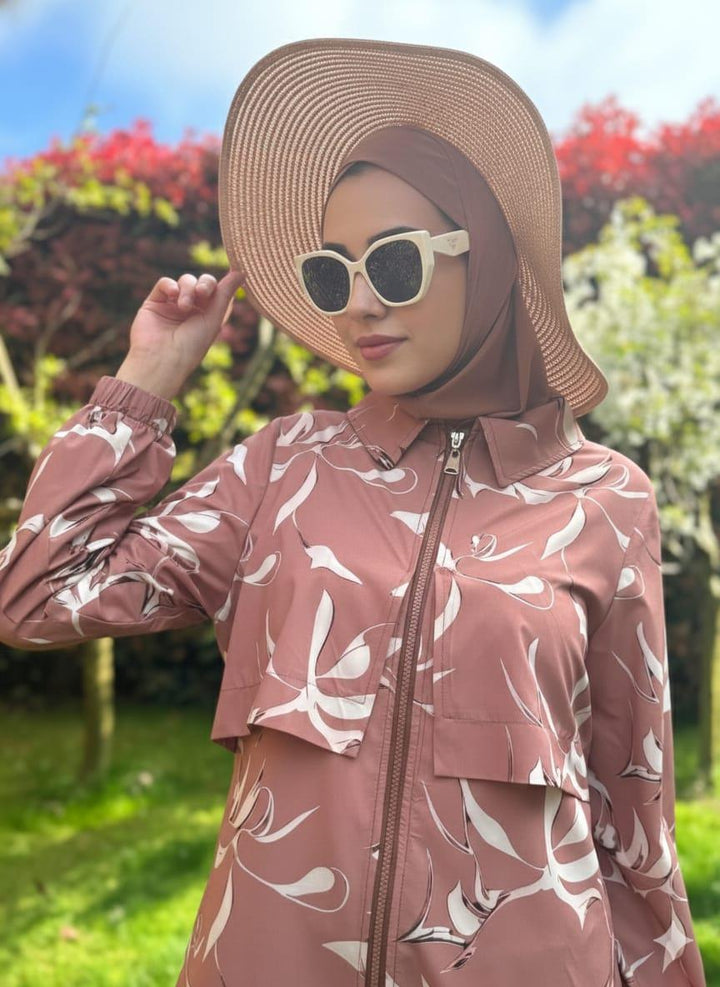 YAPRAK DESENLİ TESETTÜR MAYO Mocha