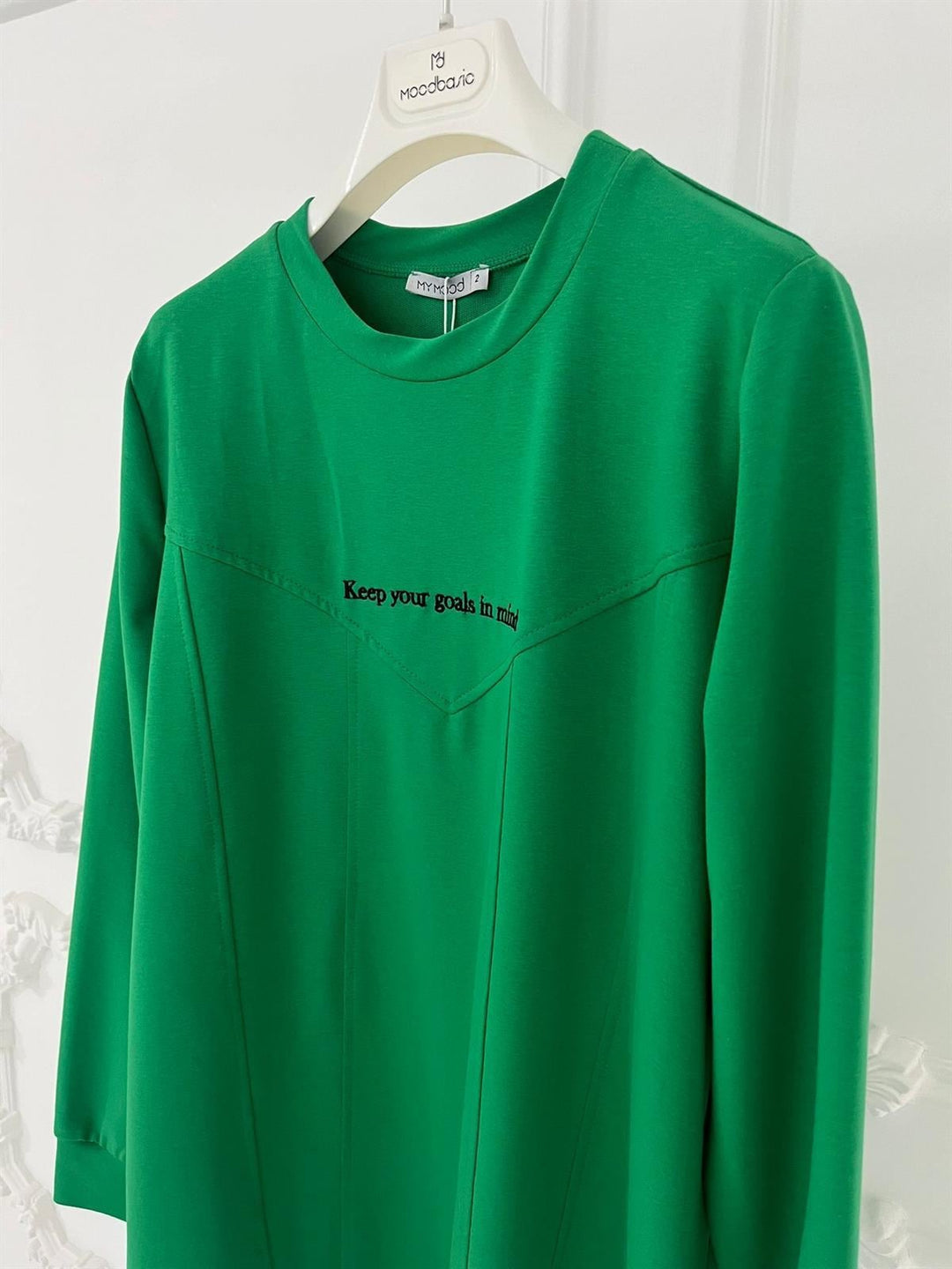 YAZI NAKIŞLI SWEATSHIRT Yeşil